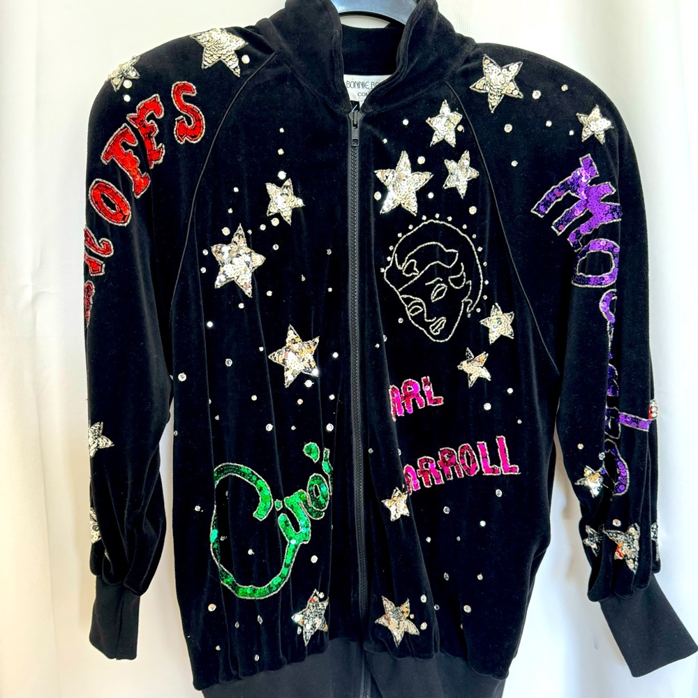 Rare 80’s Bonnie & Boerer & CO Beaded Old Hollywood Nightclubs Velvet Jacket.